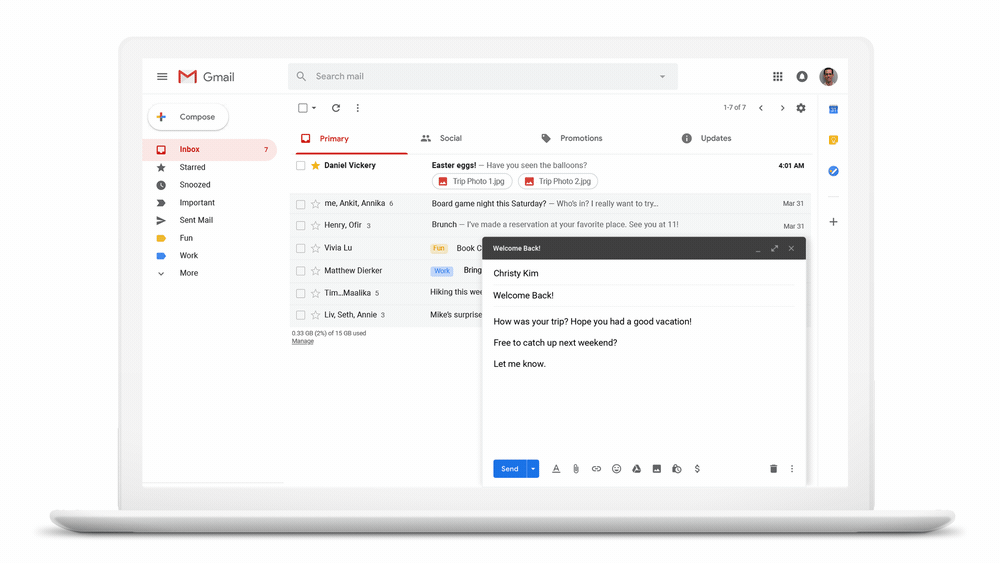Gmail　予約送信機能